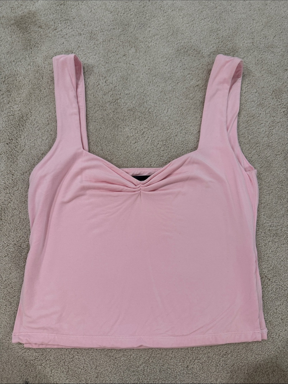 White Fox Boutique Light Pink Tank with Front Twist